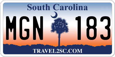 SC license plate MGN183