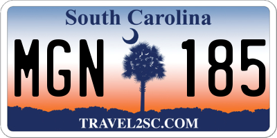 SC license plate MGN185