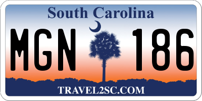 SC license plate MGN186