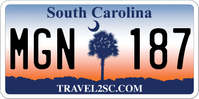 SC license plate MGN187