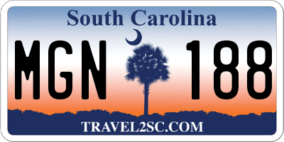 SC license plate MGN188