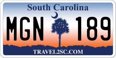 SC license plate MGN189