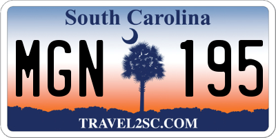 SC license plate MGN195