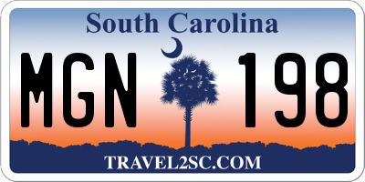 SC license plate MGN198