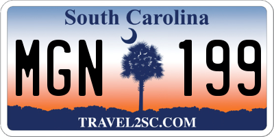 SC license plate MGN199