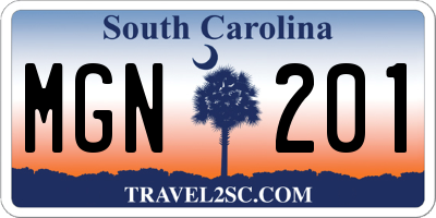 SC license plate MGN201