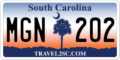 SC license plate MGN202