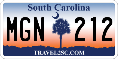 SC license plate MGN212