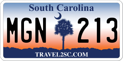 SC license plate MGN213