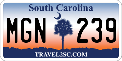 SC license plate MGN239
