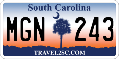 SC license plate MGN243