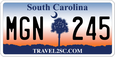SC license plate MGN245