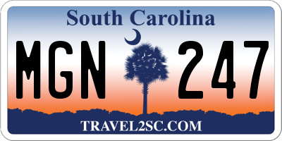 SC license plate MGN247