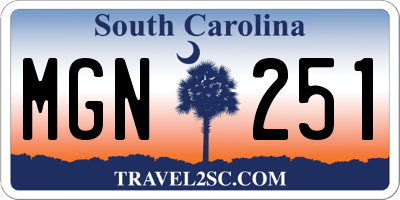 SC license plate MGN251