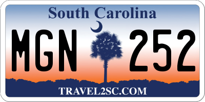 SC license plate MGN252