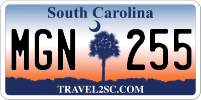SC license plate MGN255
