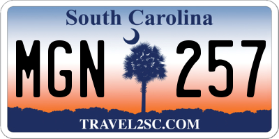 SC license plate MGN257