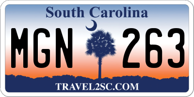 SC license plate MGN263