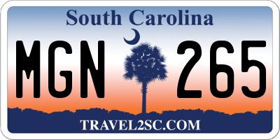 SC license plate MGN265