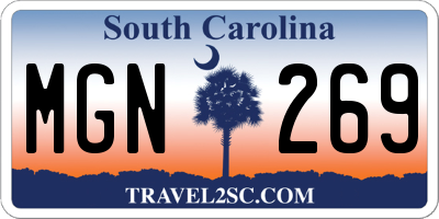 SC license plate MGN269