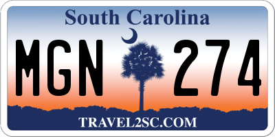SC license plate MGN274