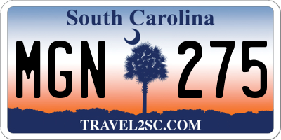 SC license plate MGN275