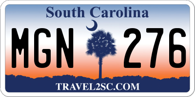 SC license plate MGN276