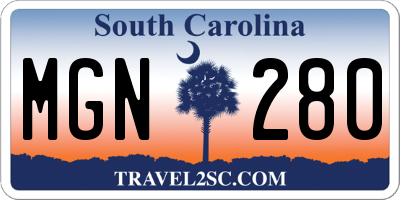 SC license plate MGN280