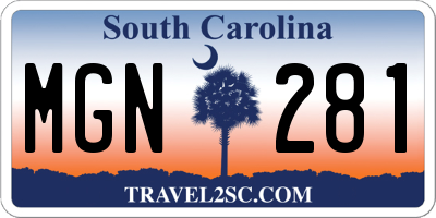 SC license plate MGN281