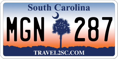 SC license plate MGN287