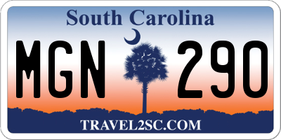 SC license plate MGN290