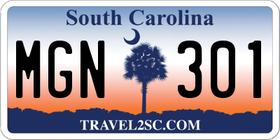 SC license plate MGN301