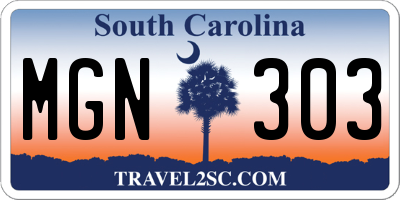 SC license plate MGN303