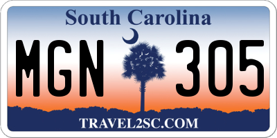 SC license plate MGN305