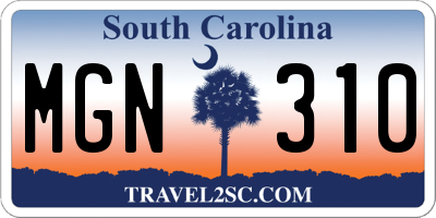 SC license plate MGN310