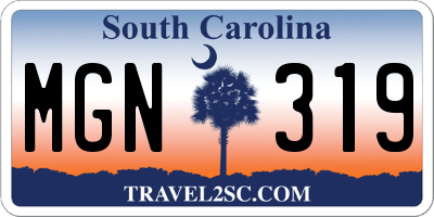 SC license plate MGN319