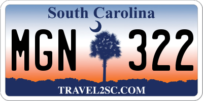 SC license plate MGN322