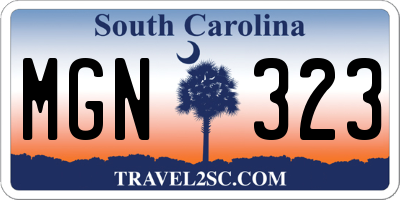 SC license plate MGN323