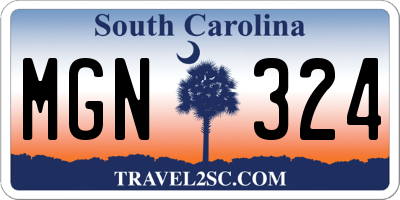 SC license plate MGN324