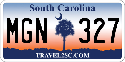 SC license plate MGN327