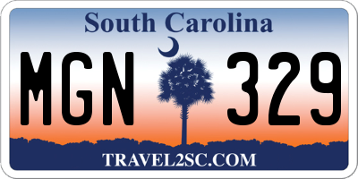 SC license plate MGN329