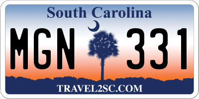 SC license plate MGN331