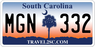 SC license plate MGN332