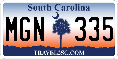 SC license plate MGN335