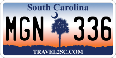 SC license plate MGN336