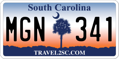 SC license plate MGN341