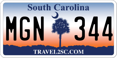 SC license plate MGN344
