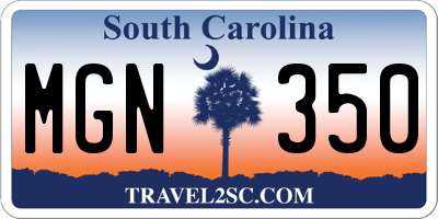 SC license plate MGN350