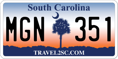 SC license plate MGN351