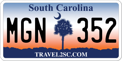 SC license plate MGN352